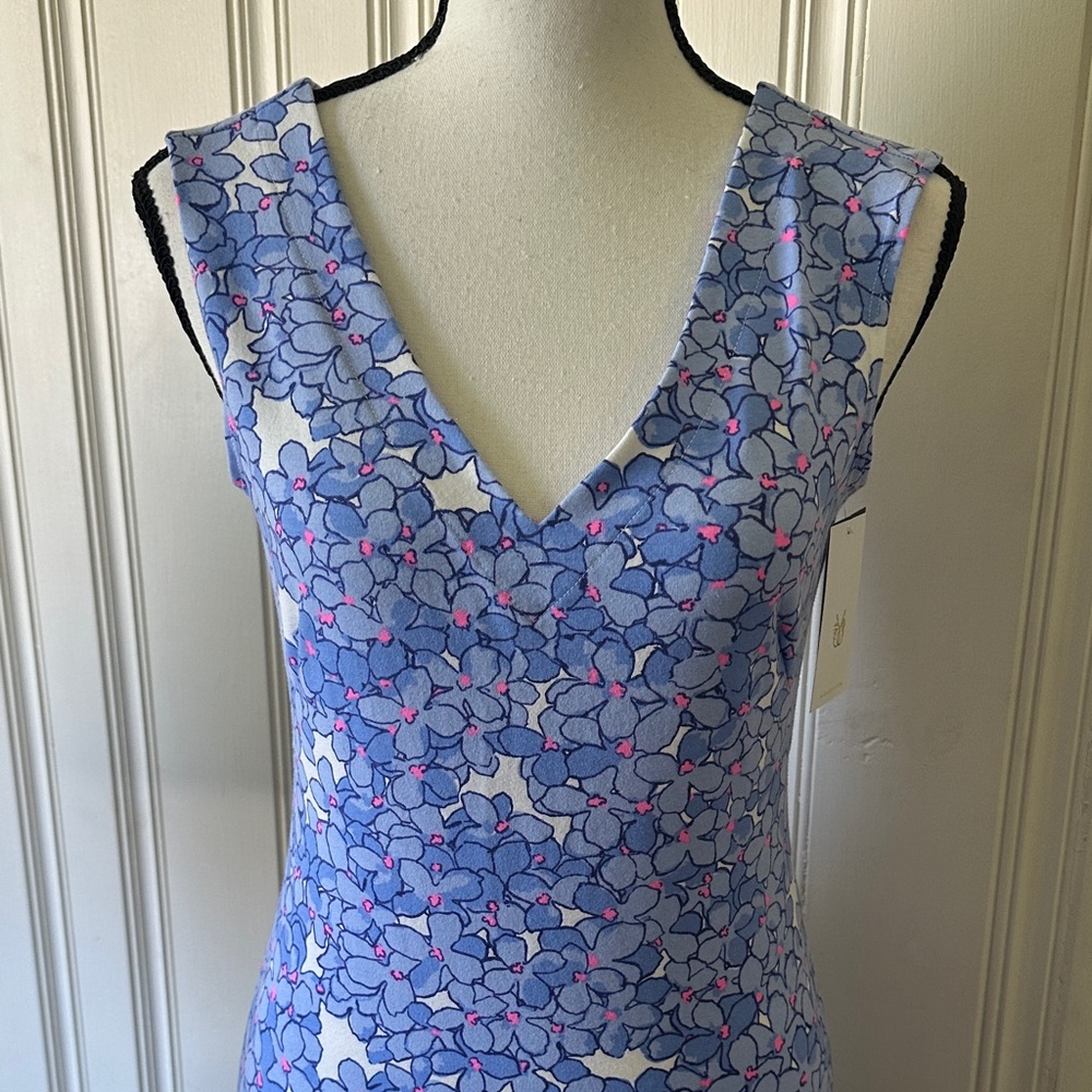 MAHI GOLD Floral Dress with Blue and Pink Accents Size XS NEW
